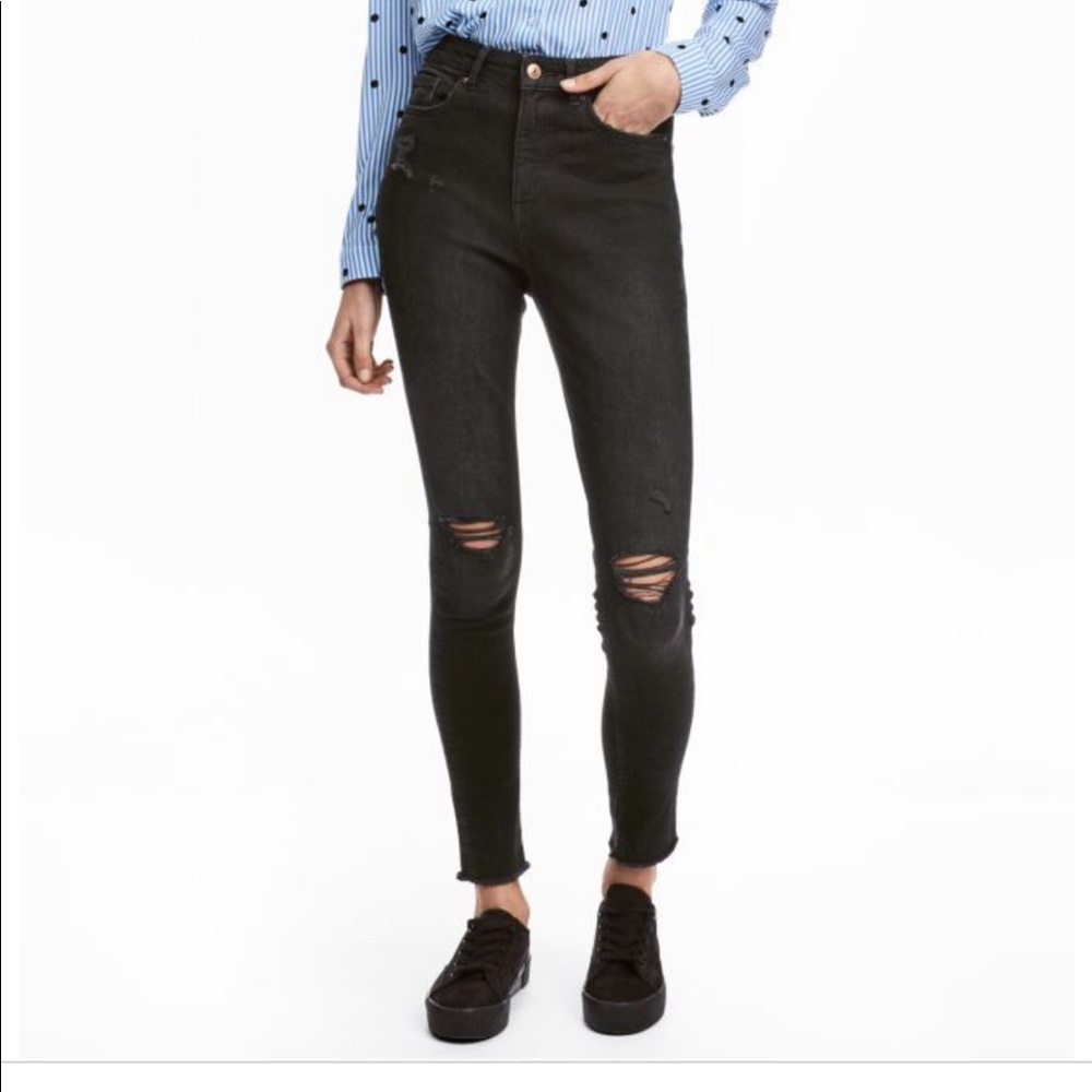H&M dark gray Ripped Jeans